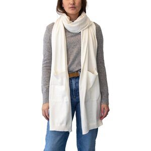 8295 Soft Cotton Cashmere Wrap Scarf With Pockets